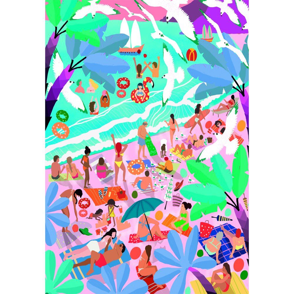 Puzzle Sunday at the Beach High Quality 1000pzs - Frikibase.com