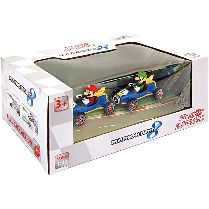 Set 2 coches Pull Speed Mario + Luigi Mario Kart 8 - Frikibase.com