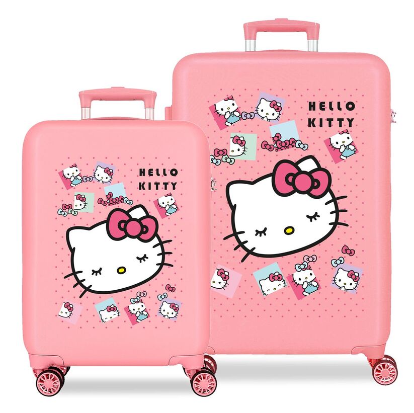 Set 2 maletas trolley ABS Bows Hello Kitty 55/65cm - Frikibase.com
