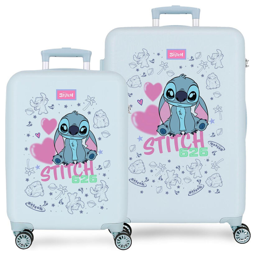Set 2 maletas trolley ABS Hearts Stitch Disney 55/65cm - Frikibase.com