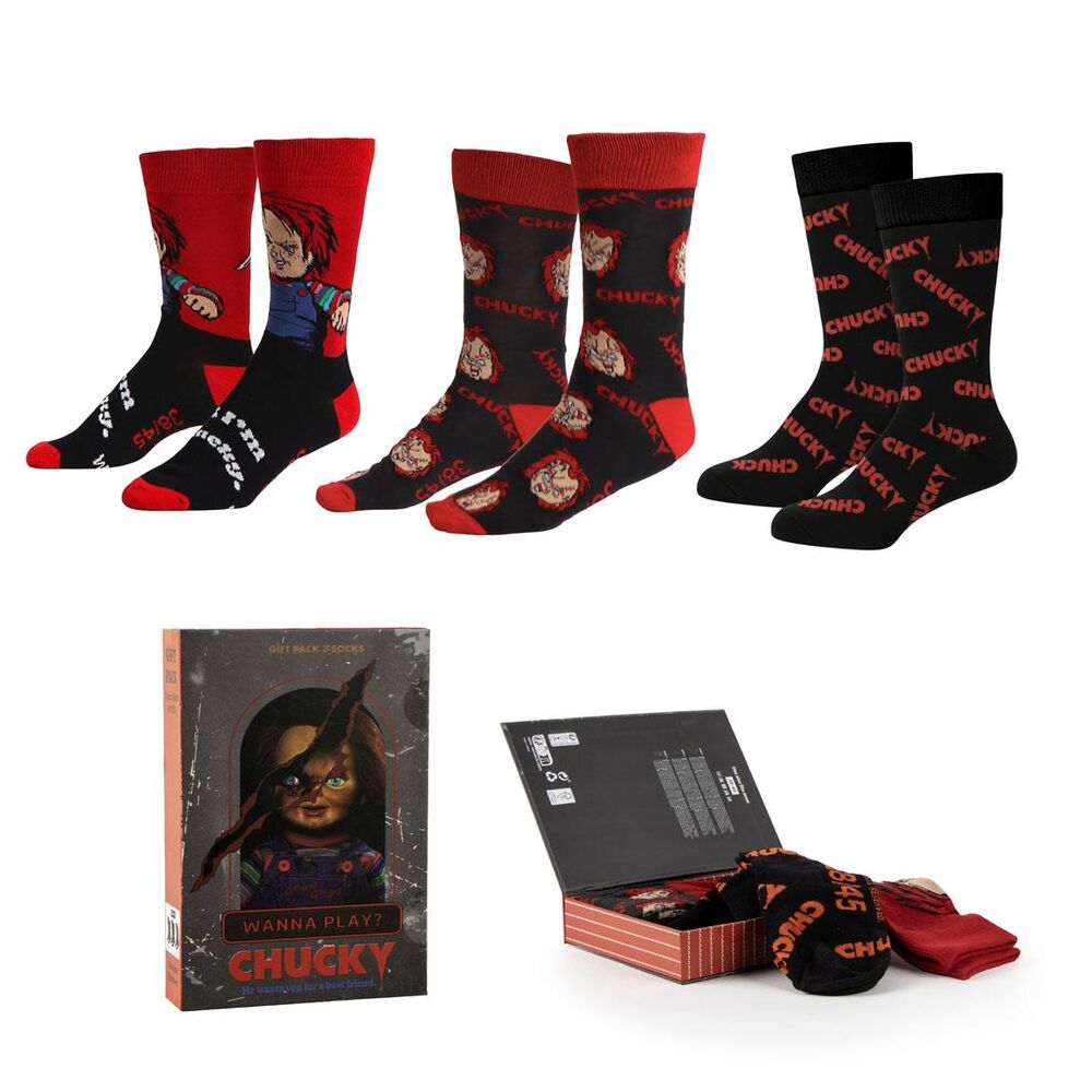 Set 3 calcetines Chucky adulto - Frikibase.com