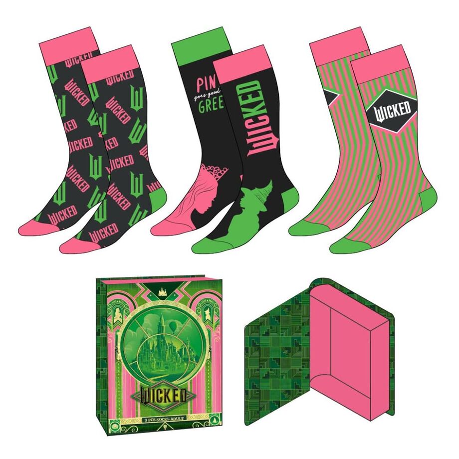 Set 3 calcetines Wicked adulto - Frikibase.com