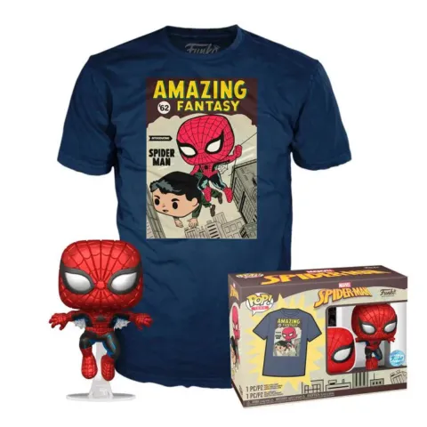Set figura POP & Tee Marvel Spiderman Comic Cover - Frikibase.com