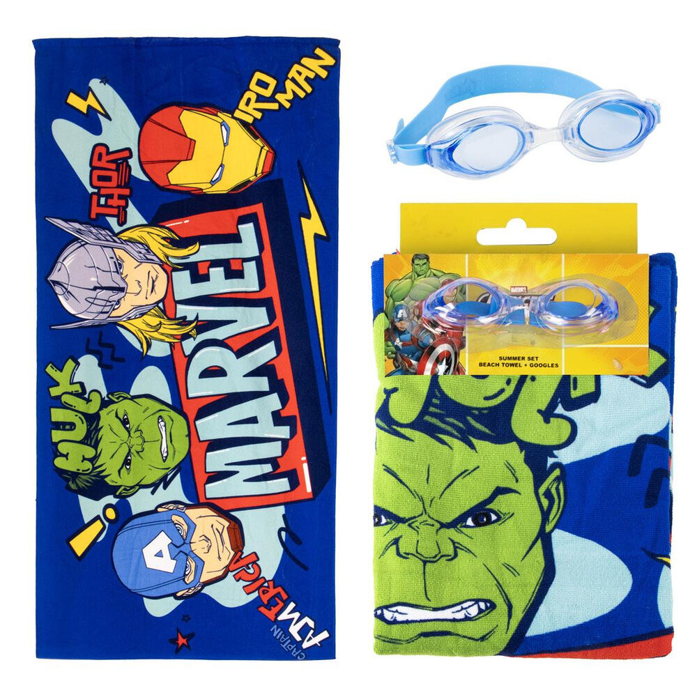 Set toalla + gafas natacion Vengadores Avengers Marvel - Frikibase.com