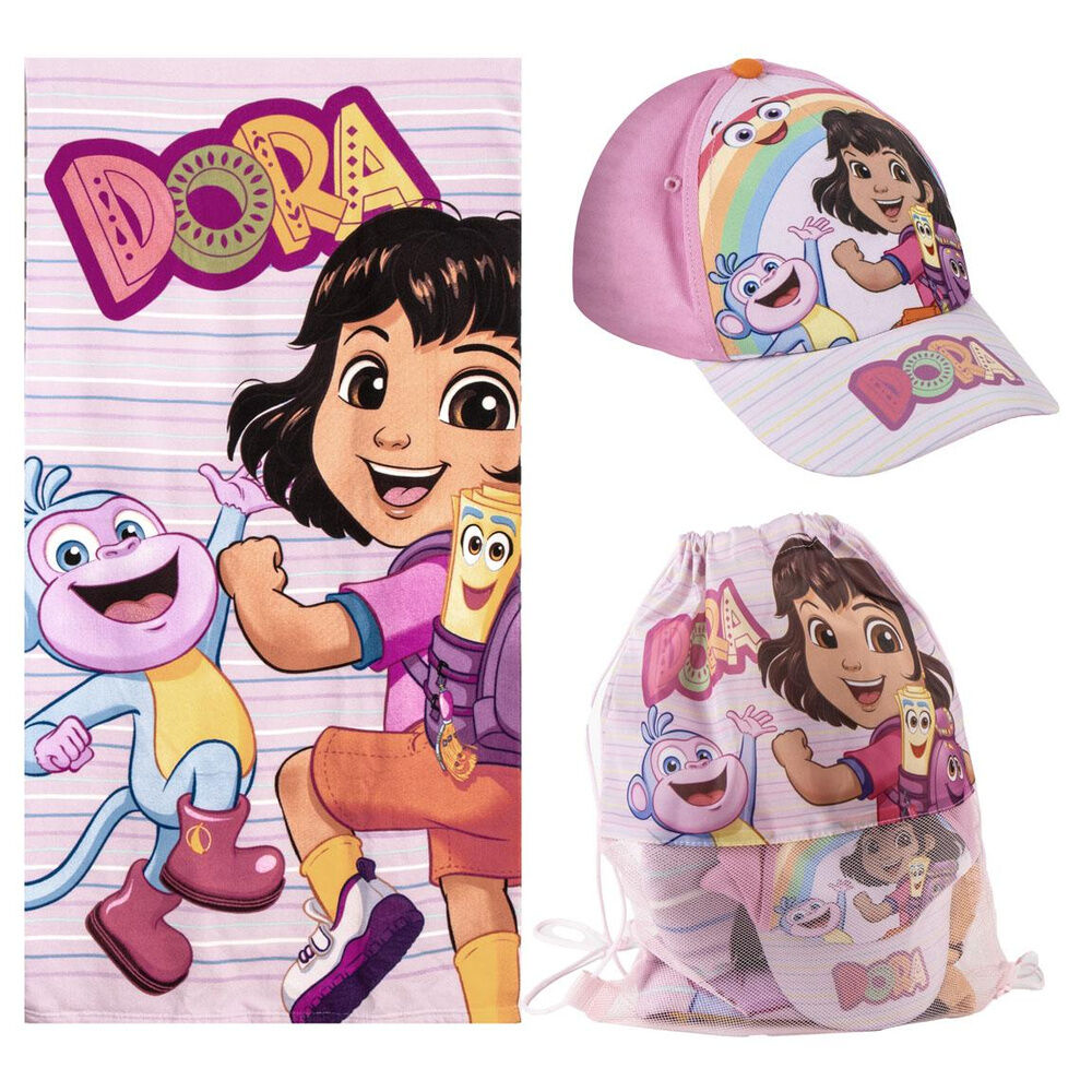 Set toalla + saco + gorra Dora la Exploradora - Frikibase.com