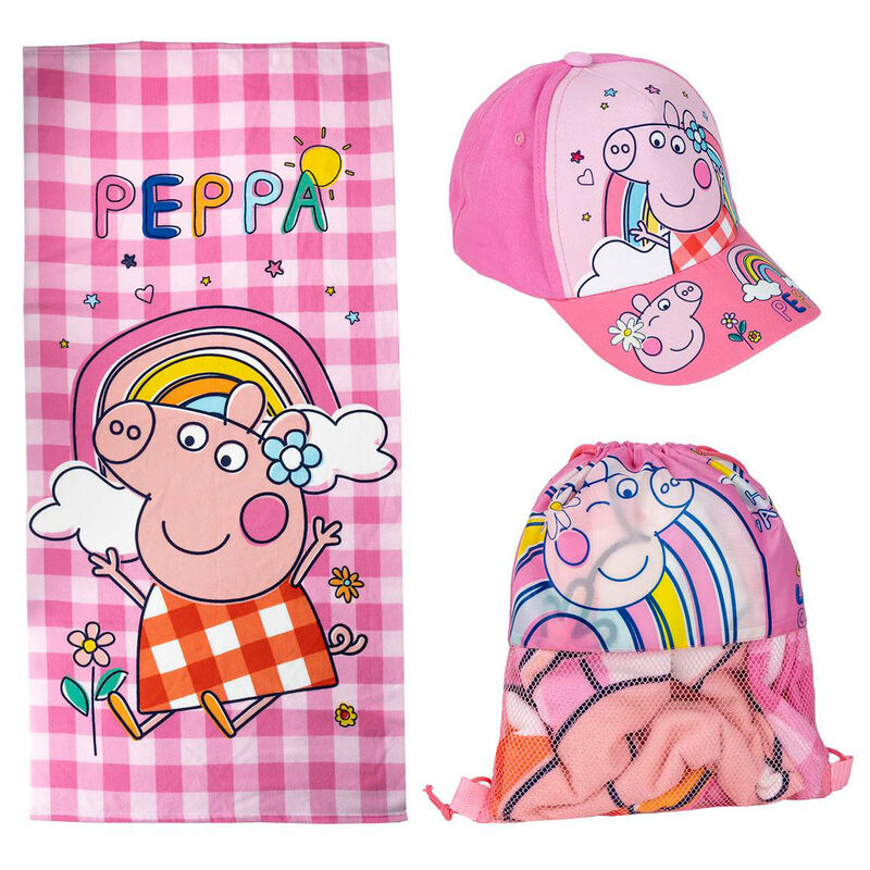 Set toalla + saco + gorra Peppa Pig - Frikibase.com