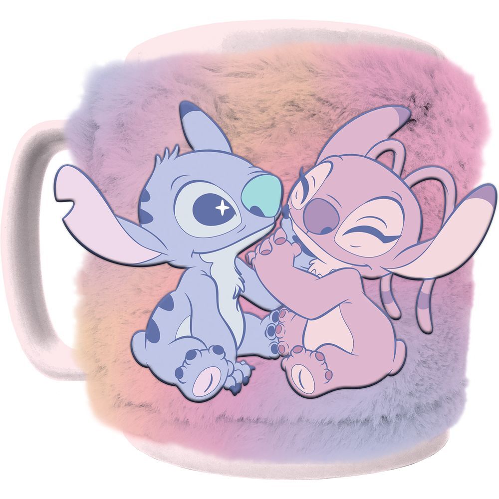 Taza funda de peluche Angel & Stitch Disney 440ml - Frikibase.com
