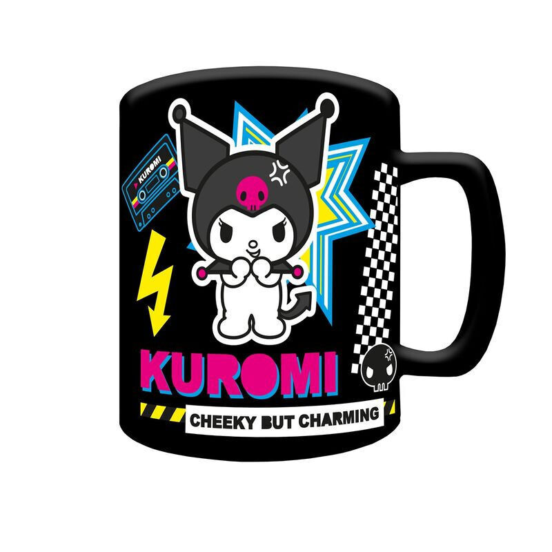 Taza funda de peluche Kuromi Hello Kitty 440ml - Frikibase.com