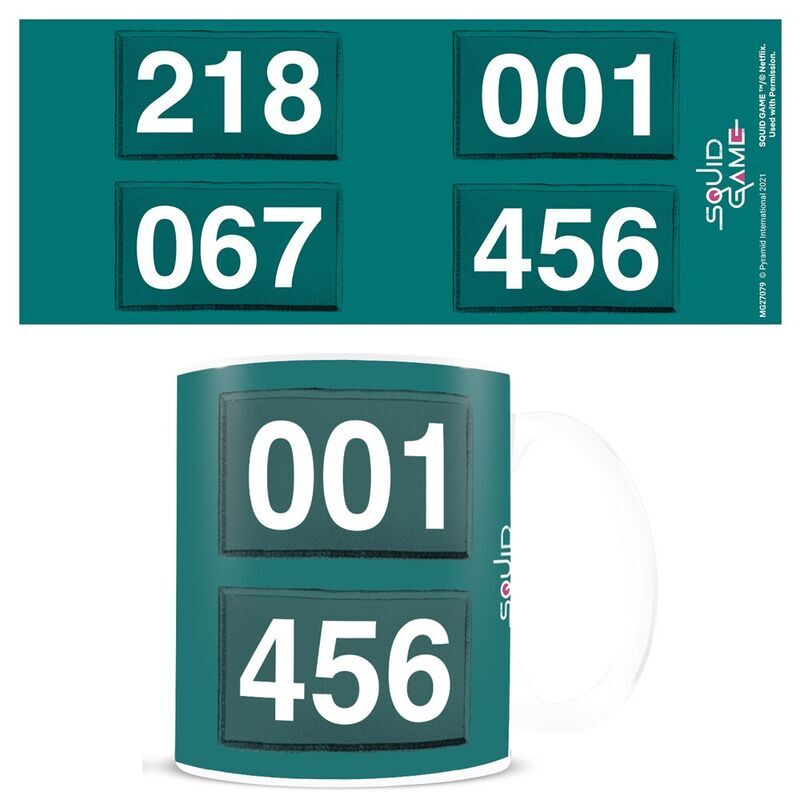 Taza Numeros El Juego del Calamar 315ml - Frikibase.com