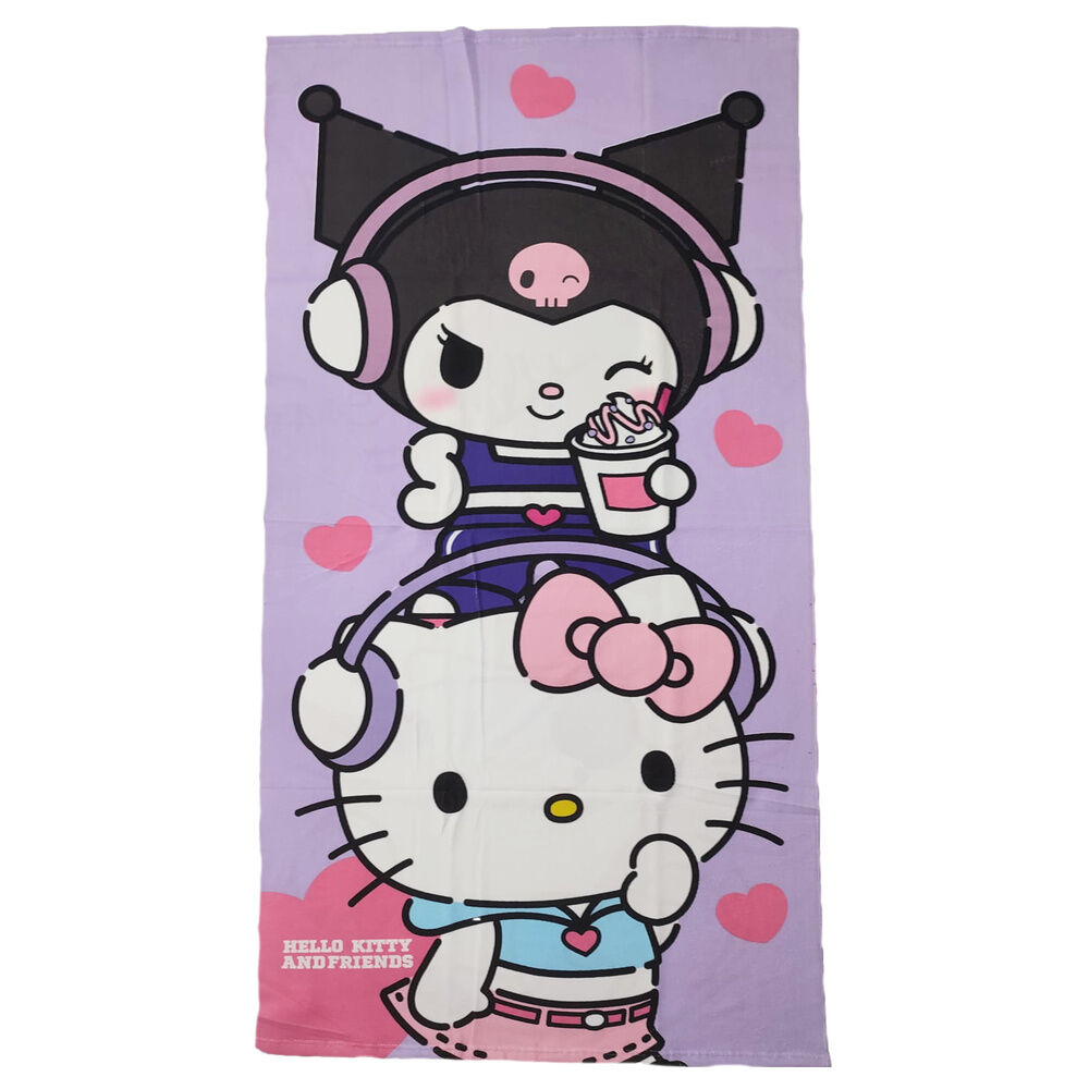Toalla Kuromi Hello Kitty microfibra - Frikibase.com