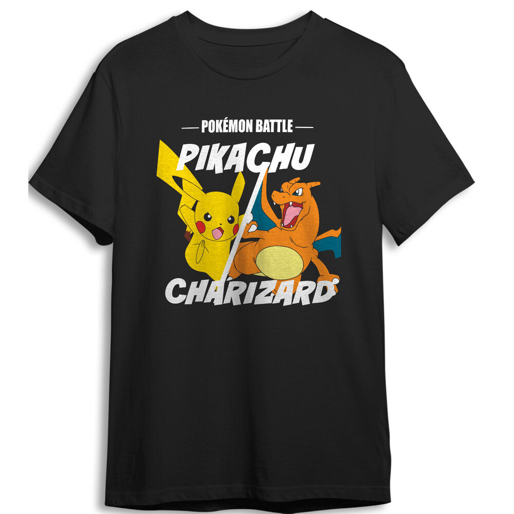 Camiseta Pikachu vs Charizard Pokemon infantil - Frikibase.com
