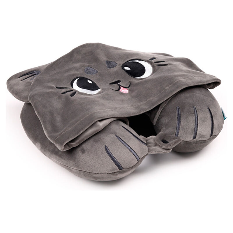 Almohada viaje capucha Gatos Beans & Co Hoodeazzz - Frikibase.com