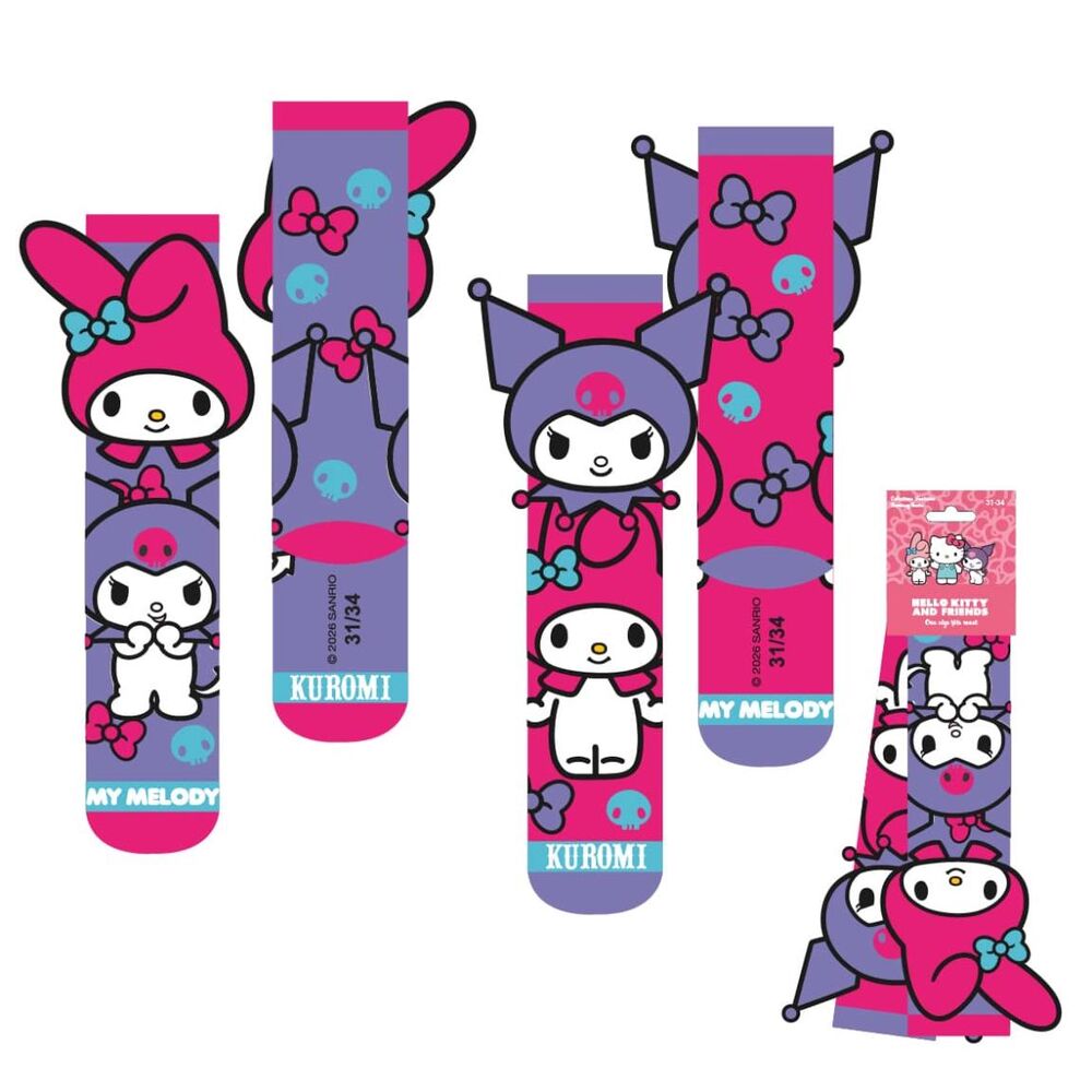 Calcetines Kuromi Hello Kitty surtido - Frikibase.com
