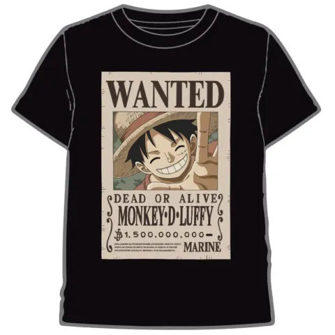 Camiseta Wanted Luffy One Piece adulto - Frikibase.com