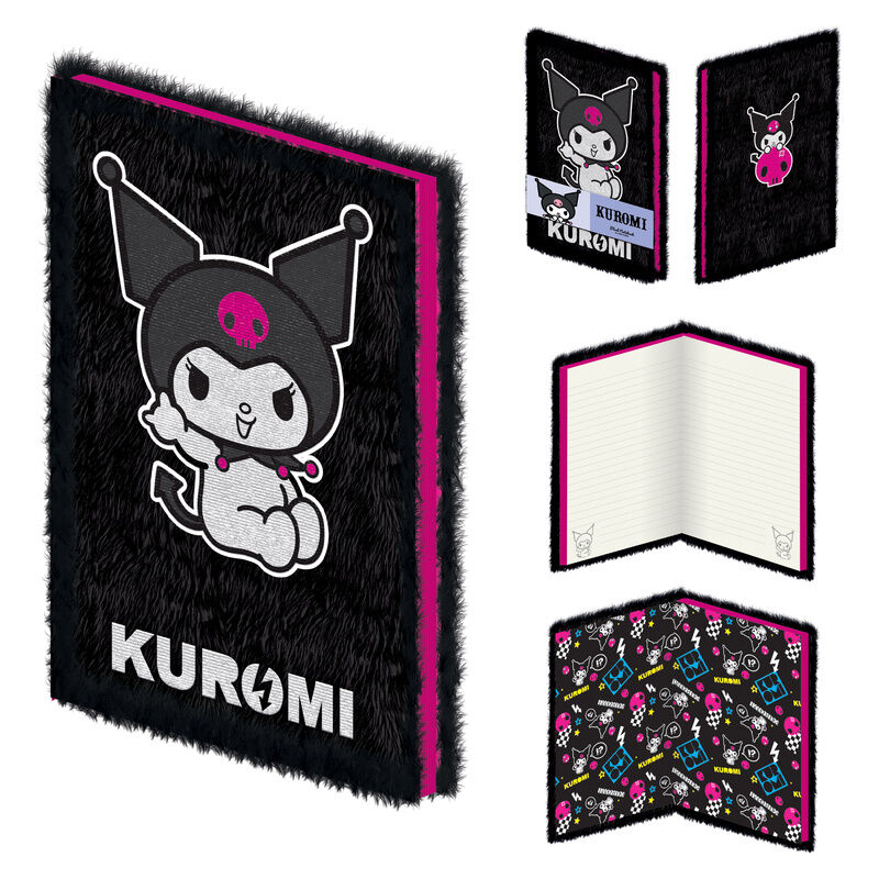 Cuaderno peluche A5 Kuromi Hello Kitty - Frikibase.com