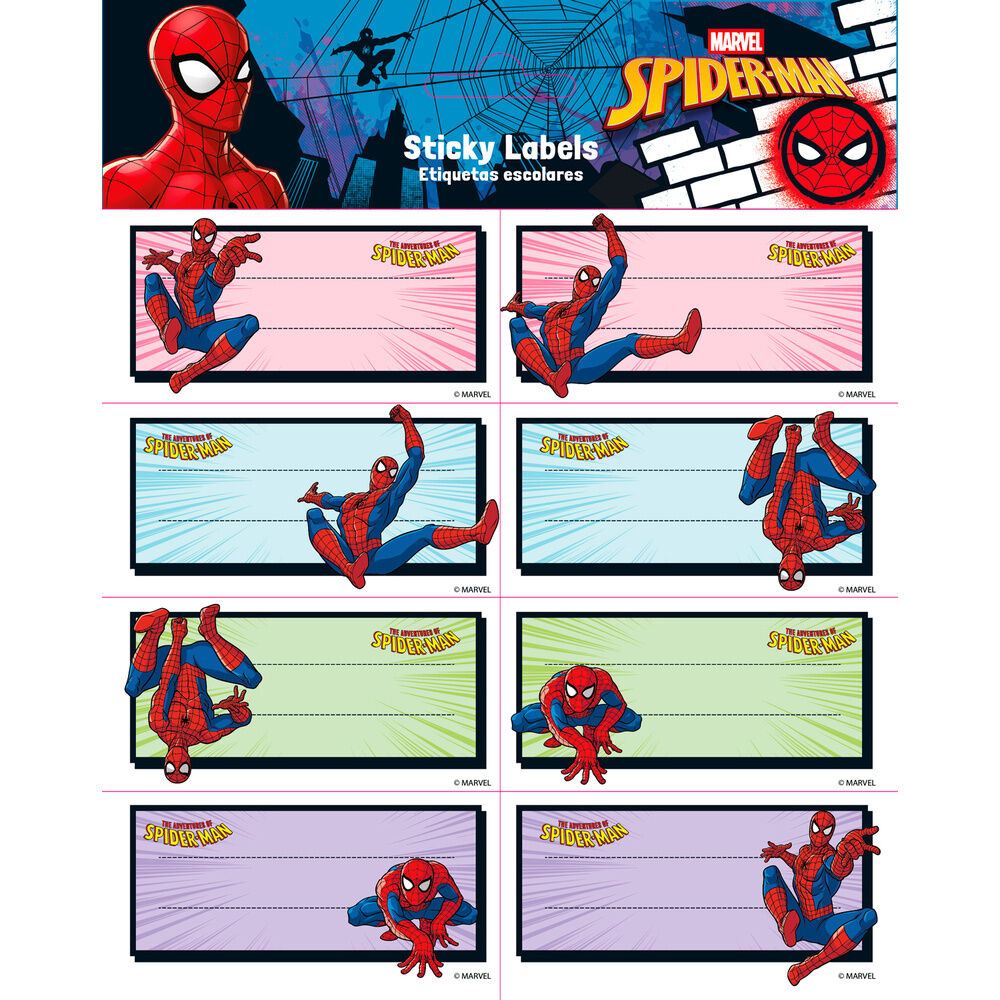 Etiquetas adhesivas Spiderman Marvel - Frikibase.com