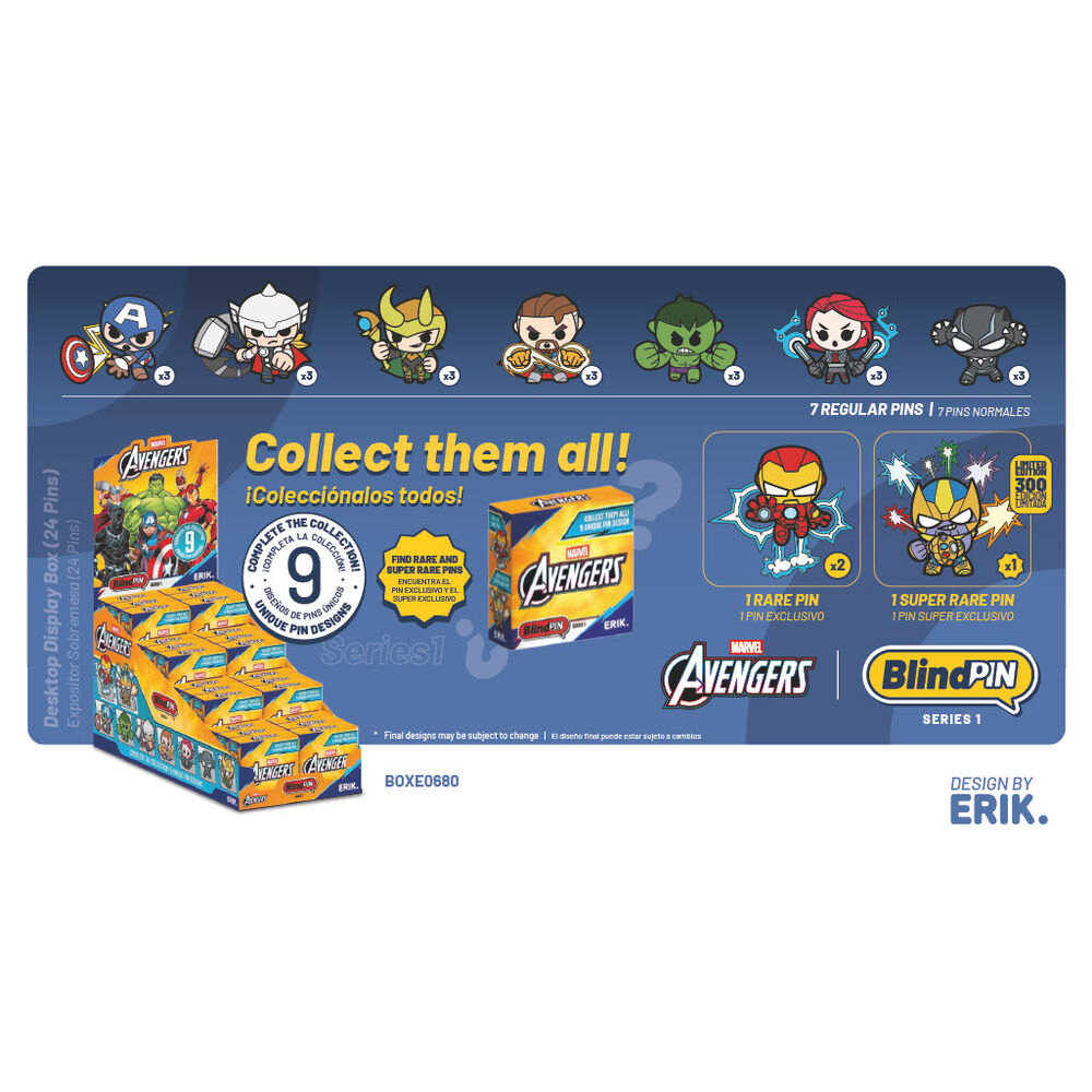Pin misterioso coleccionable Los Vengadores Avengers Marvel BlindPIN - Frikibase.com