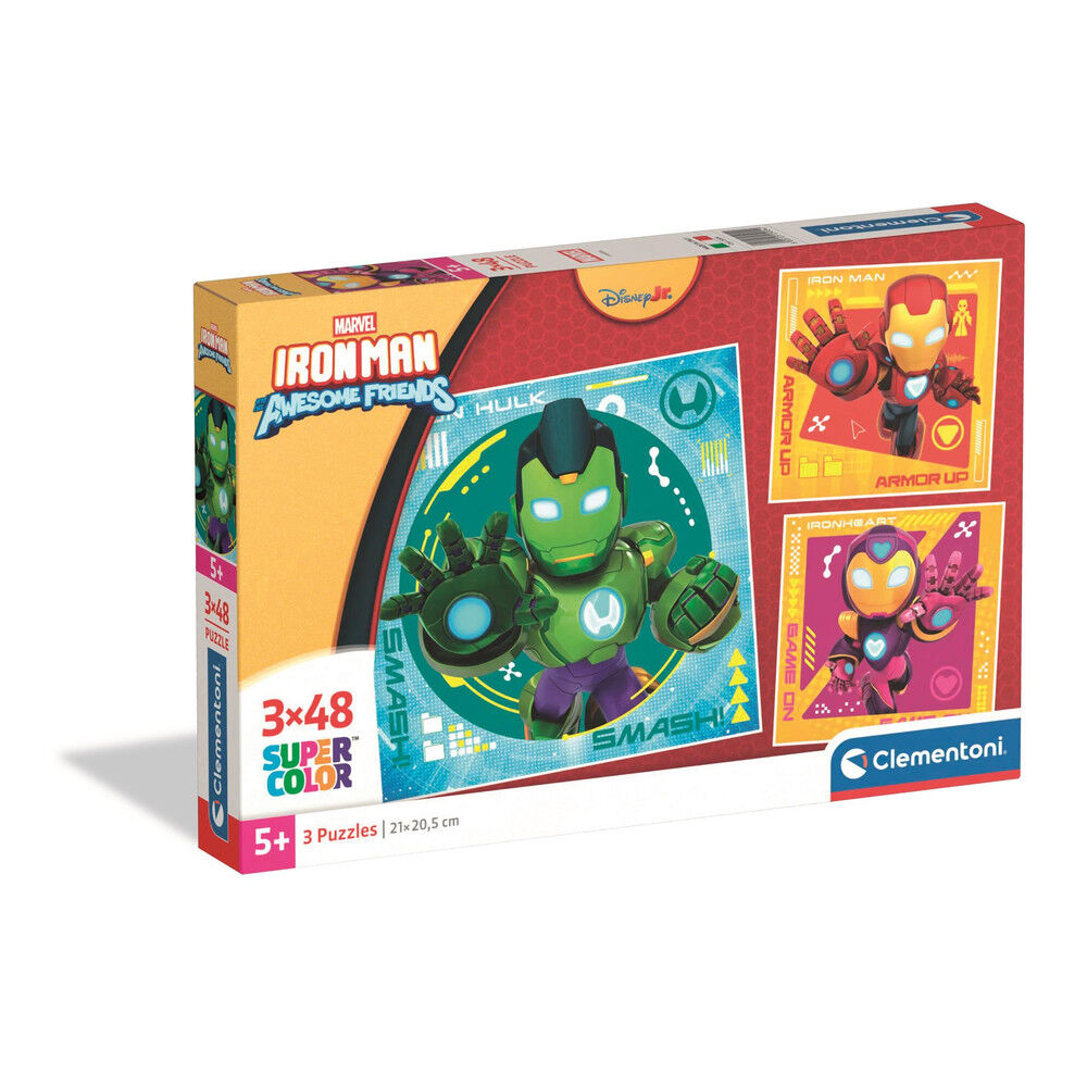 Puzzle Square Iron Man And His Awesome Marvel 3x48pzs - Frikibase.com