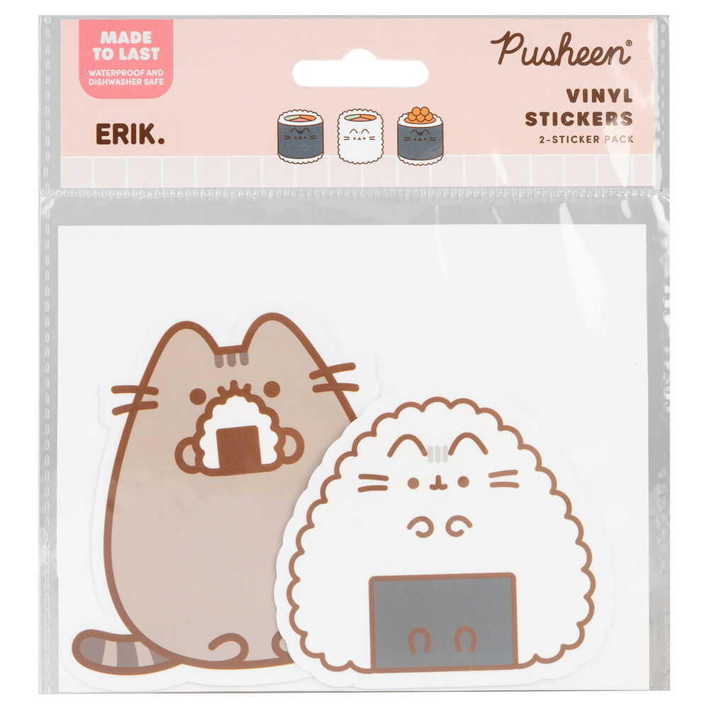 Set 2 pegatinas vinilo Sushi Roll Pusheen - Frikibase.com