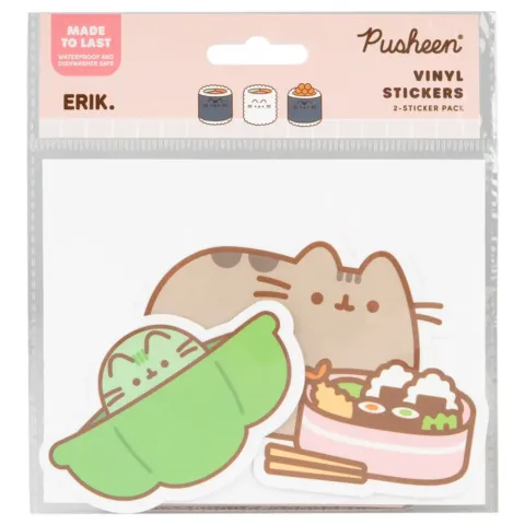 Set 2 pegatinas vinilo Sushi Roll Pusheen - Frikibase.com