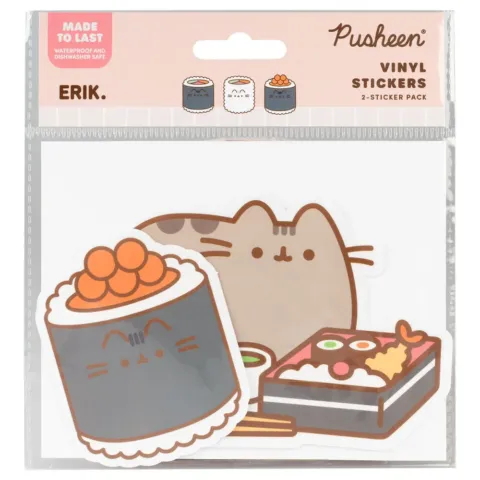Set 2 pegatinas vinilo Sushi Roll Pusheen - Frikibase.com