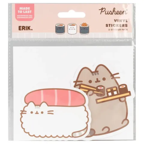 Set 2 pegatinas vinilo Sushi Roll Pusheen - Frikibase.com
