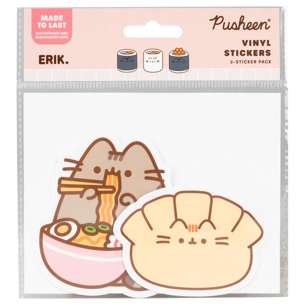 Set 2 pegatinas vinilo Sushi Roll Pusheen - Frikibase.com