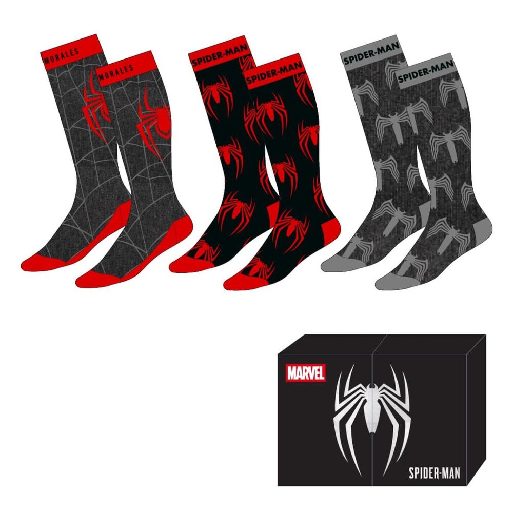 Set 3 pares calcetines Spiderman Marvel adulto surtido - Frikibase.com