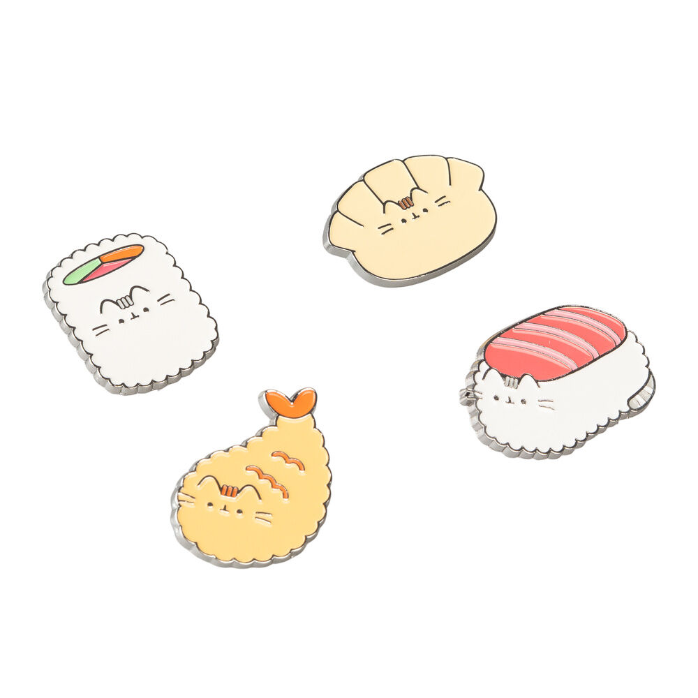 Set 4 pins Sushi Roll Pusheen - Frikibase.com