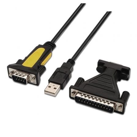 Cable Conversor impresora Aisens A104-0039/ USB Macho - DB9 Macho/ 1.8m/ Negro - Frikibase