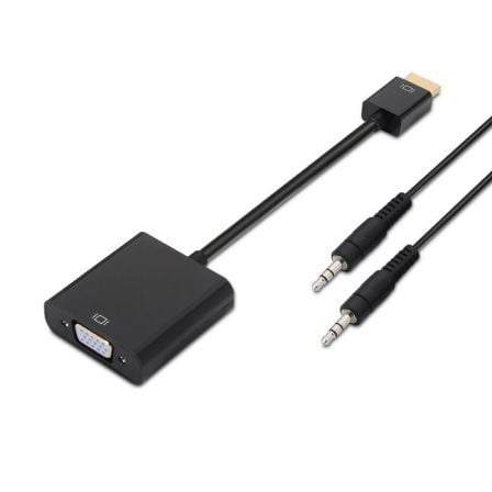 Conversor Aisens A122-0126/ HDMI Macho - VGA Hembra/ Jack 3.5 Hembra/ 10cm/ Negro - Frikibase