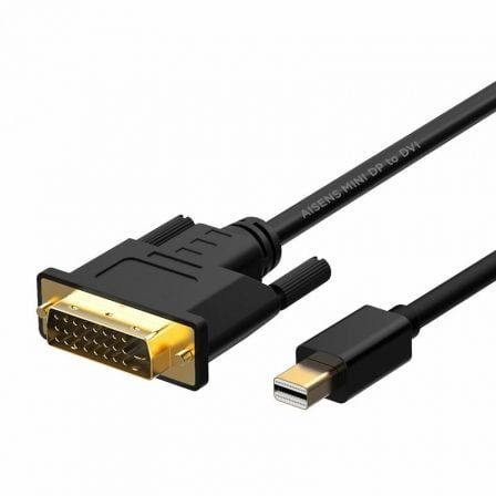 Cable Conversor Mini DisplayPort Aisens A125-0363/ Mini DisplayPort Macho - DVI Macho/ 2m/ Negro - Frikibase