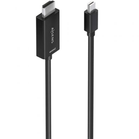 Cable Conversor Aisens A125-0886/ Mini DisplayPort Macho - HDMI 4K Macho/ 1m/ Negro - Frikibase