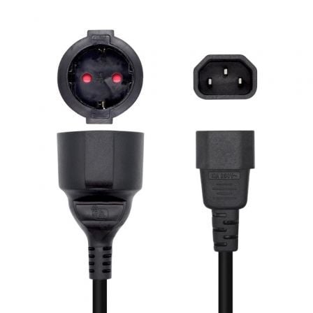 Adaptador Alimentación Aisens A132-0467/ C14 Macho - CEE7 Hembra/ 25cm/ Negro - Frikibase