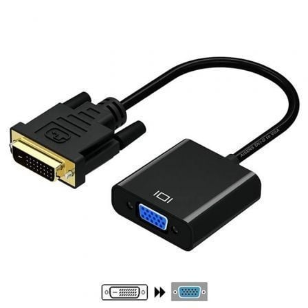 Cable Conversor Aisens A147-0352/ DVI Macho - VGA Hembra/ 30cm/ Negro - Frikibase