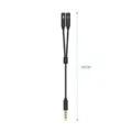 Cable Estéreo Aisens A128-0416/ Jack 3.5 Macho - 2x Jack 3.5 Hembra/ 25cm/ Negro – imagen 2