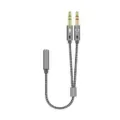 Cable Estéreo Aisens A128-0417/ Jack 3.5 Hembra - 2x Jack 3.5 Macho/ 25cm/ Gris - Frikibase