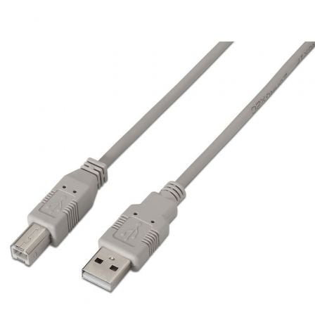 Cable USB 2.0 Impresora Aisens A101-0002/ USB Tipo-B Macho - USB Macho/ 1.8m/ Beige - Frikibase