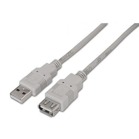 Cable Alargador USB 2.0 Aisens A101-0014/ USB Macho - USB Hembra/ Hasta 2.5W/ 60Mbps/ 3m/ Beige - Frikibase