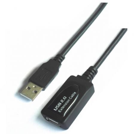 Cable Alargador USB 2.0 Aisens A101-0018/ USB Macho - USB Hembra/ Hasta 2.5W/ 60Mbps/ 5m/ Negro - Frikibase
