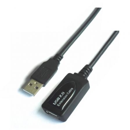 Cable Alargador USB 2.0 Aisens A101-0019/ USB Macho - USB Hembra/ Hasta 2.5W/ 60Mbps/ 10m/ Negro - Frikibase