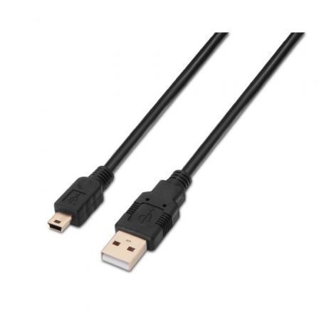 Cable USB 2.0 Aisens A101-0023/ USB Macho - USB Mini Macho/ 50cm/ Negro - Frikibase