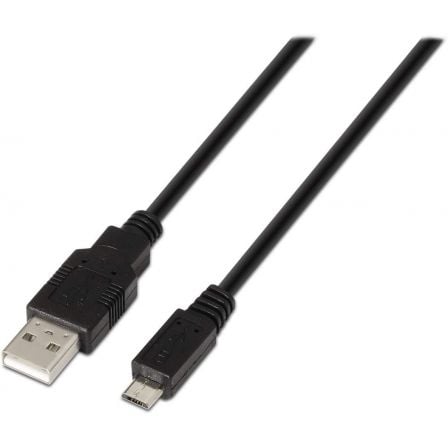 Cable USB 2.0 Aisens A101-0027/ USB Macho - MicroUSB Macho/ 480Mbps/ 80cm/ Negro - Frikibase