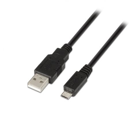 Cable USB 2.0 Aisens A101-0029/ USB Macho - MicroUSB Macho/ 3m/ Negro - Frikibase