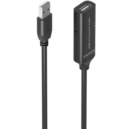 Cable Alargador USB 2.0 Aisens A101-0915/ USB Macho - USB Hembra/ 10m/ Negro - Frikibase