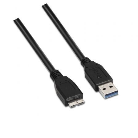 Cable USB 3.0 Aisens A105-0043/ USB Macho - MicroUSB Macho/ Hasta 9W/ 625Mbps/ 1m/ Negro - Frikibase