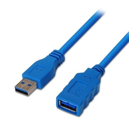 Cable Alargador USB 3.0 Aisens A105-0045/ USB Macho - USB Hembra/ Hasta 9W/ 625Mbps/ 1m / Azul - Frikibase