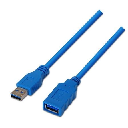 Cable Alargador USB 3.0 Aisens A105-0046/ USB Macho - USB Hembra/ Hasta 9W/ 625Mbps/ 2m/ Azul - Frikibase