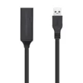 Cable Alargador USB 3.0 con Amplificador Aisens A105-0409/ USB Macho - USB Hembra/ Hasta 9W/ 625Mbps/ 15m/ Negro - Frikibase