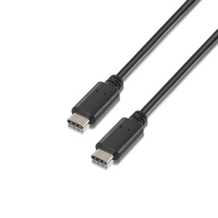 Cable USB 2.0 Tipo-C Aisens A107-0056/ USB Tipo-C Macho - USB Tipo-C Macho/ 480Mbps/ 1m/ Negro - Frikibase